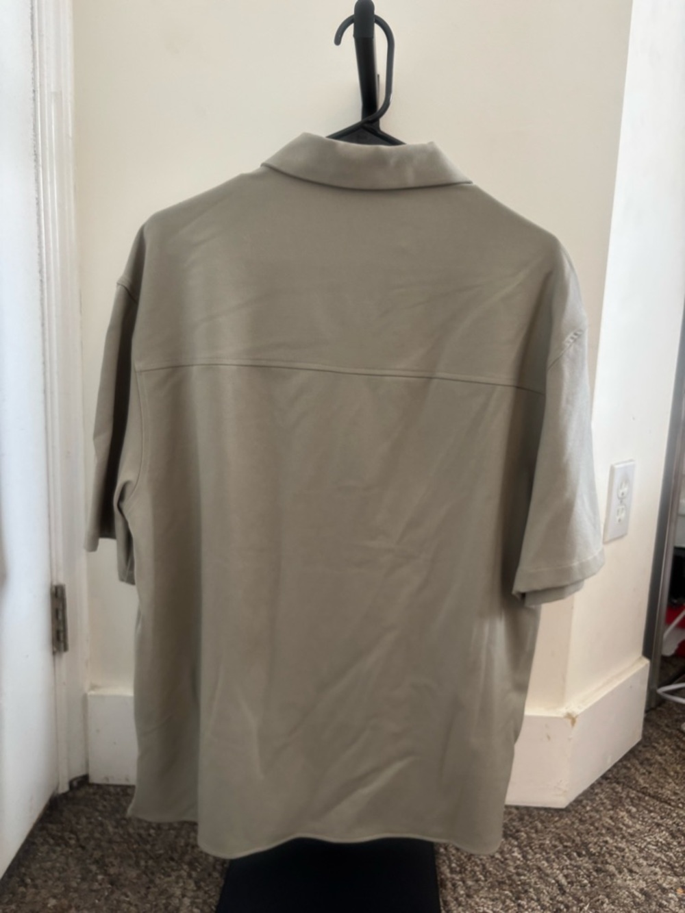 ZARA Men's Short-Sleeve Zip Polo in Olive - Picture 2 of 3